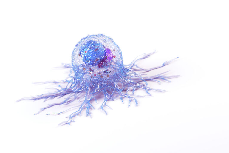 3d rendered illustration of the anatomy of a cancer cell